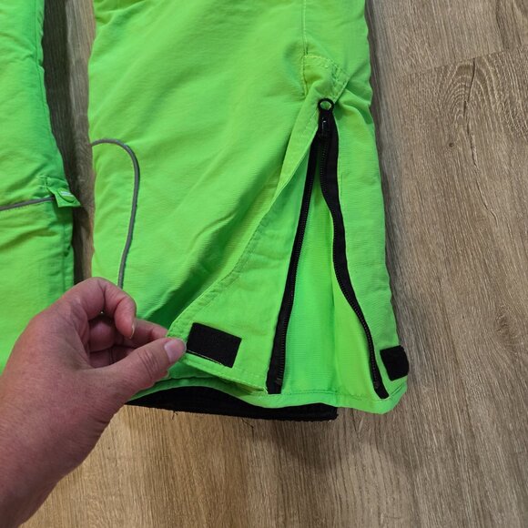 PHIBEE Kid's Lg Water/Wind Proof Breathable Polyester Snow Ski Pants Neon Green - Picture 14 of 14